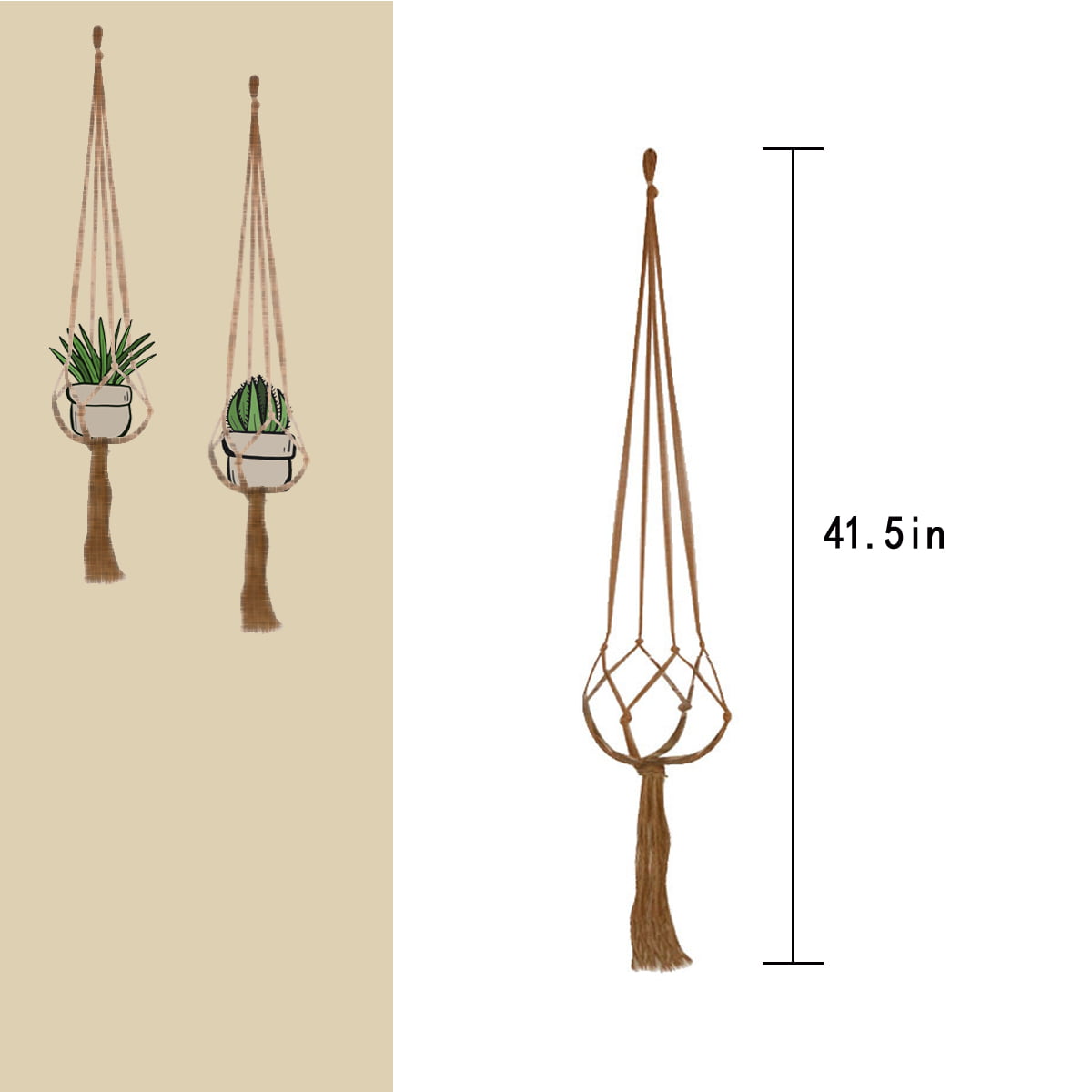 Plant Hangers Indoor Hanging Planter Basket Flower Pot Holder for Home Outdoor Decor, 4PCS