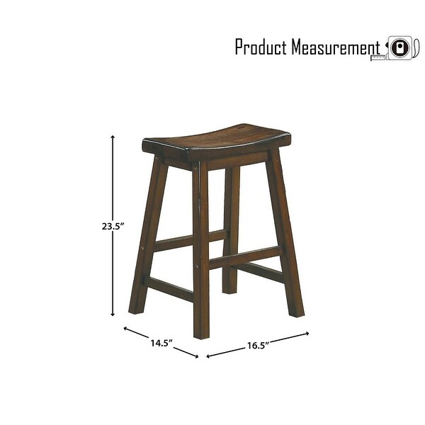 Gering Wood Saddle Seat Counter Height Barstool (Set of 2)， 24