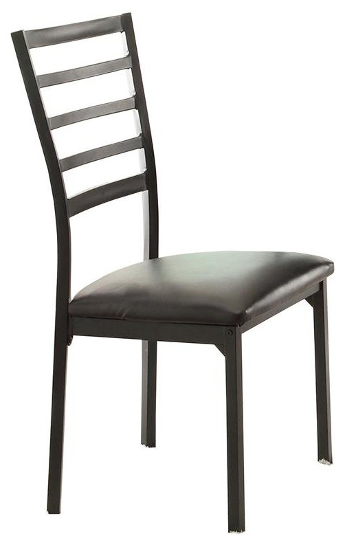 Pemberly Row 19 quotTransitional Metal Dining Side Chair in Black (Set of 4)   Transitional   Dining Chairs   by Homesquare  Houzz