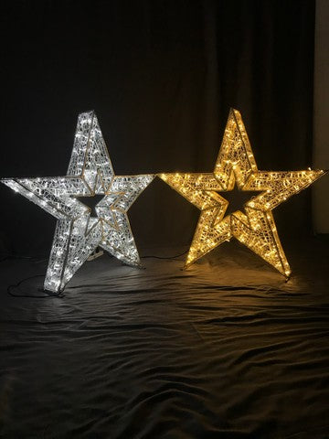 2.5 FT 3D Star Cool White With Cool White Flashing Effect Set Of 2