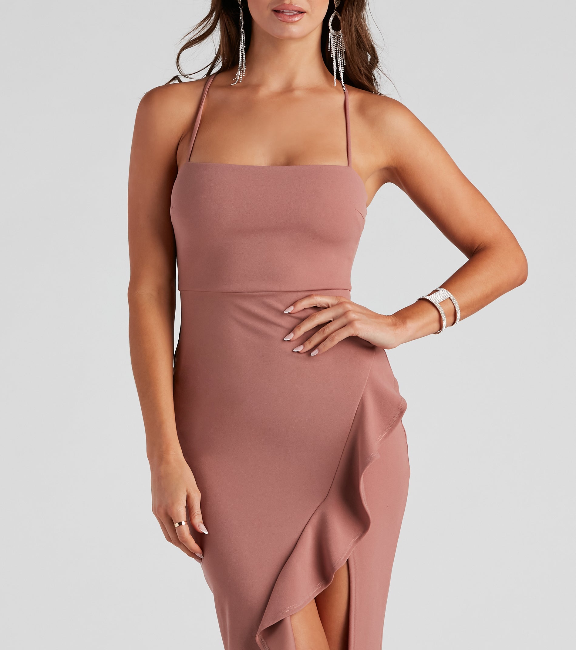 Tiffany Sleeveless High Slit Formal Dress