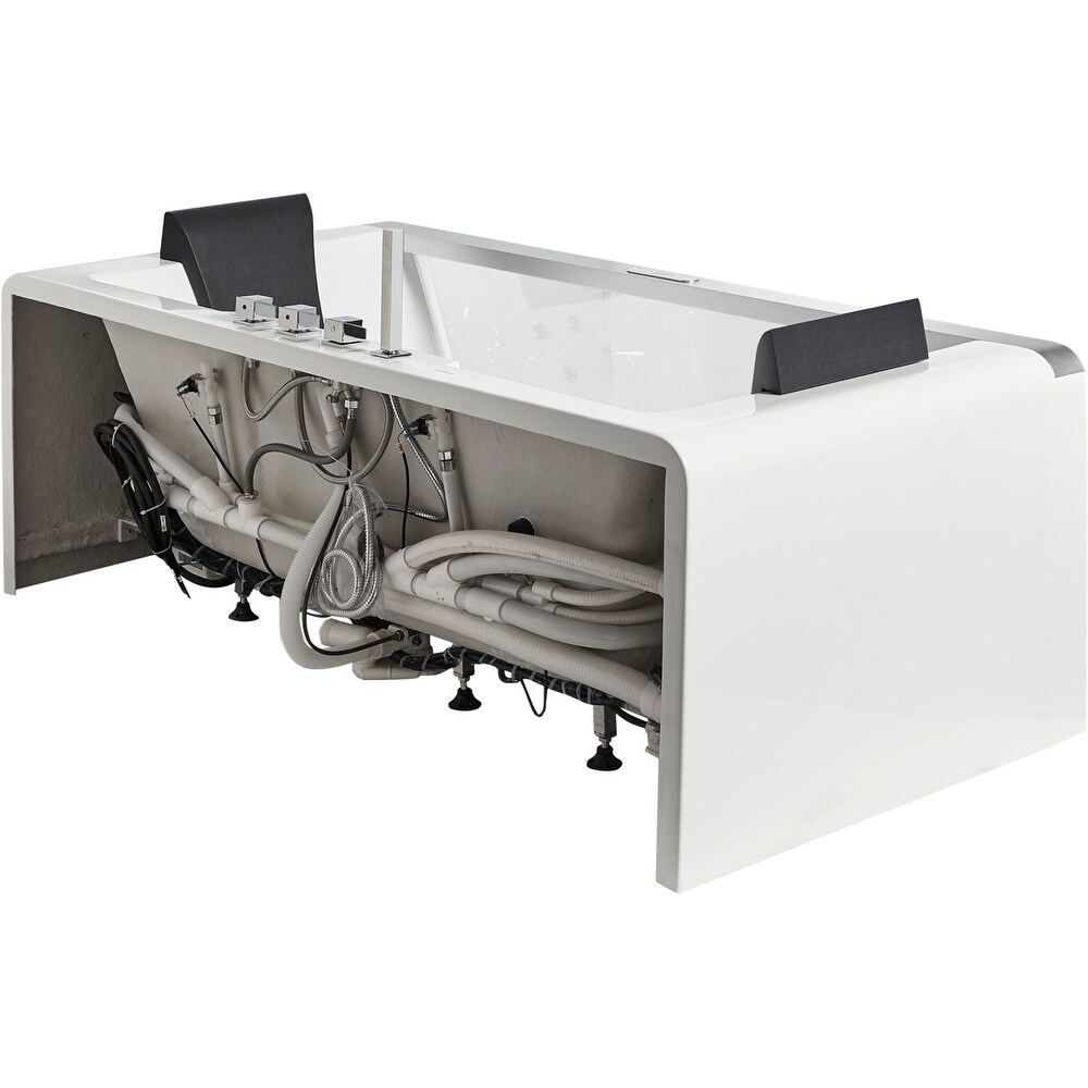Eago AM196ETL 6 ft Clear Rectangular Acrylic Whirlpool Bathtub for Two