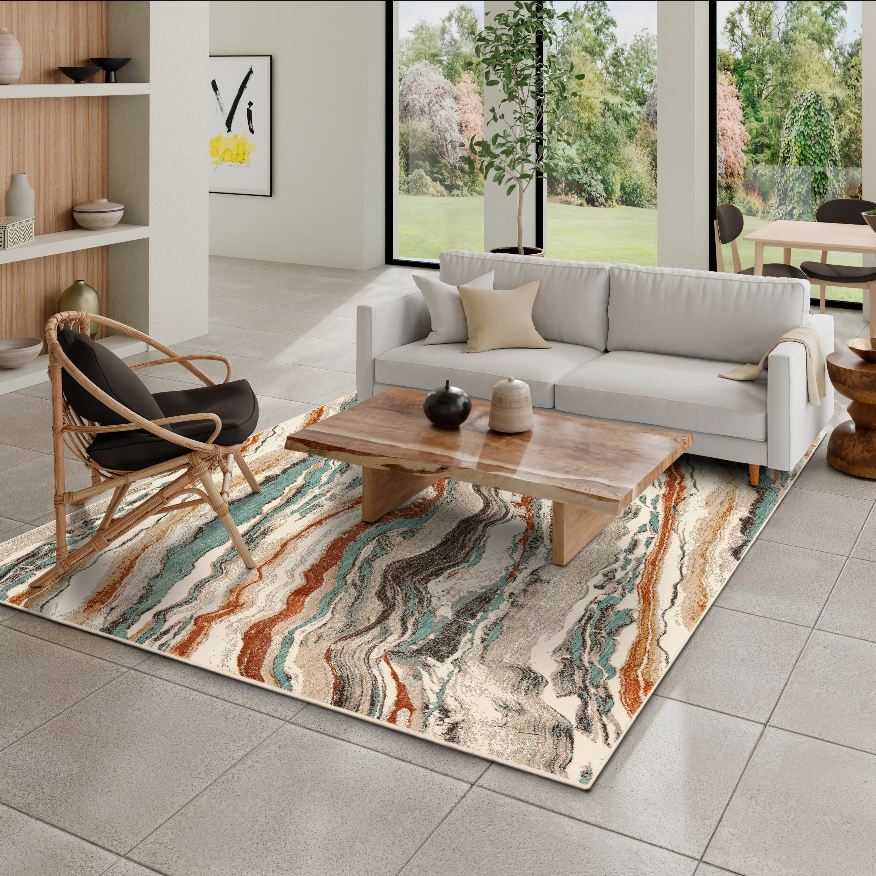 Soiree 5 x 8 Pearl River Alabaster Area Rug