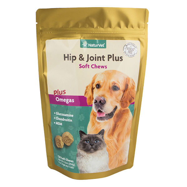 NaturVet Hip and Joint Plus Dog and Cat Soft Chews， 120-count