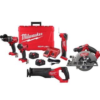 MW M18 FUEL 18-Volt Lithium Ion Brushless Cordless Combo Kit 4-Tool with Brushless Multi Tool 3697-22-2730-20-2821-20-2836-20