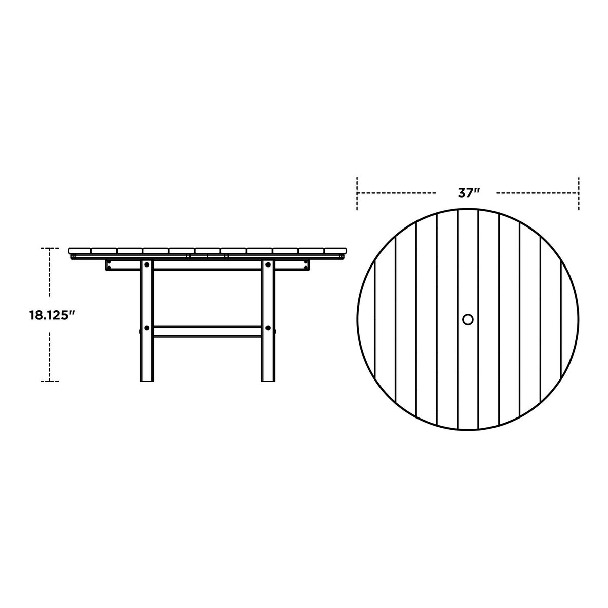 POLYWOOD Nautical 5-Piece Adirondack Chair Conversation Set