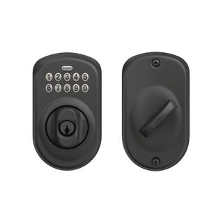 Schlage Plymouth Matte Black Electronic Keypad Deadbolt BE365 PLY 622