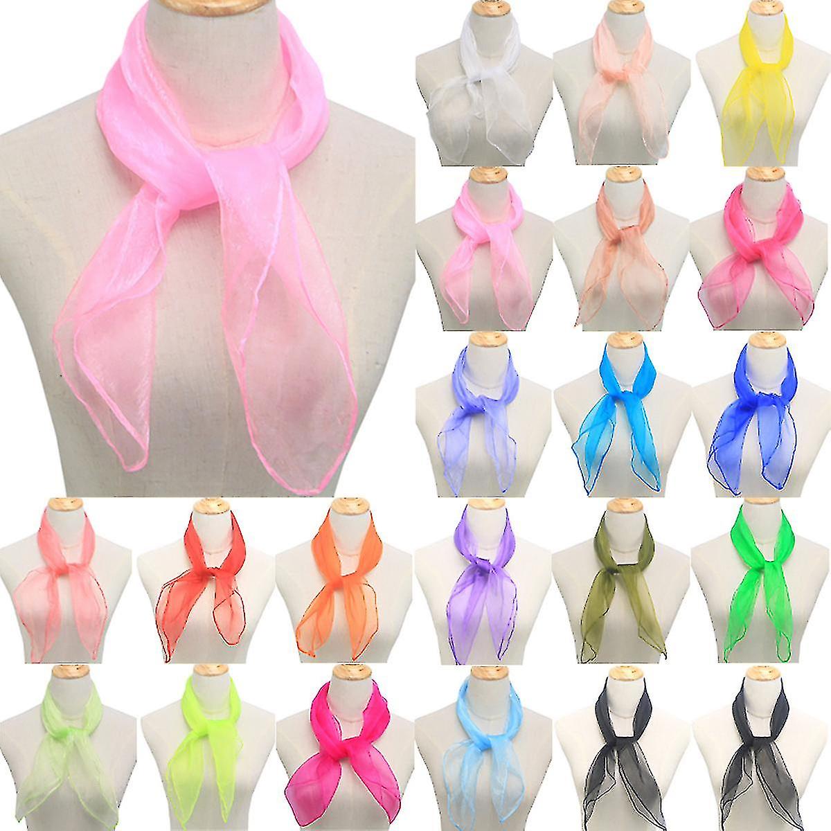 2pcs Womens Chiffon Lightweight Scarf Scarves Neck Tie Head Wrap Stole Shawl