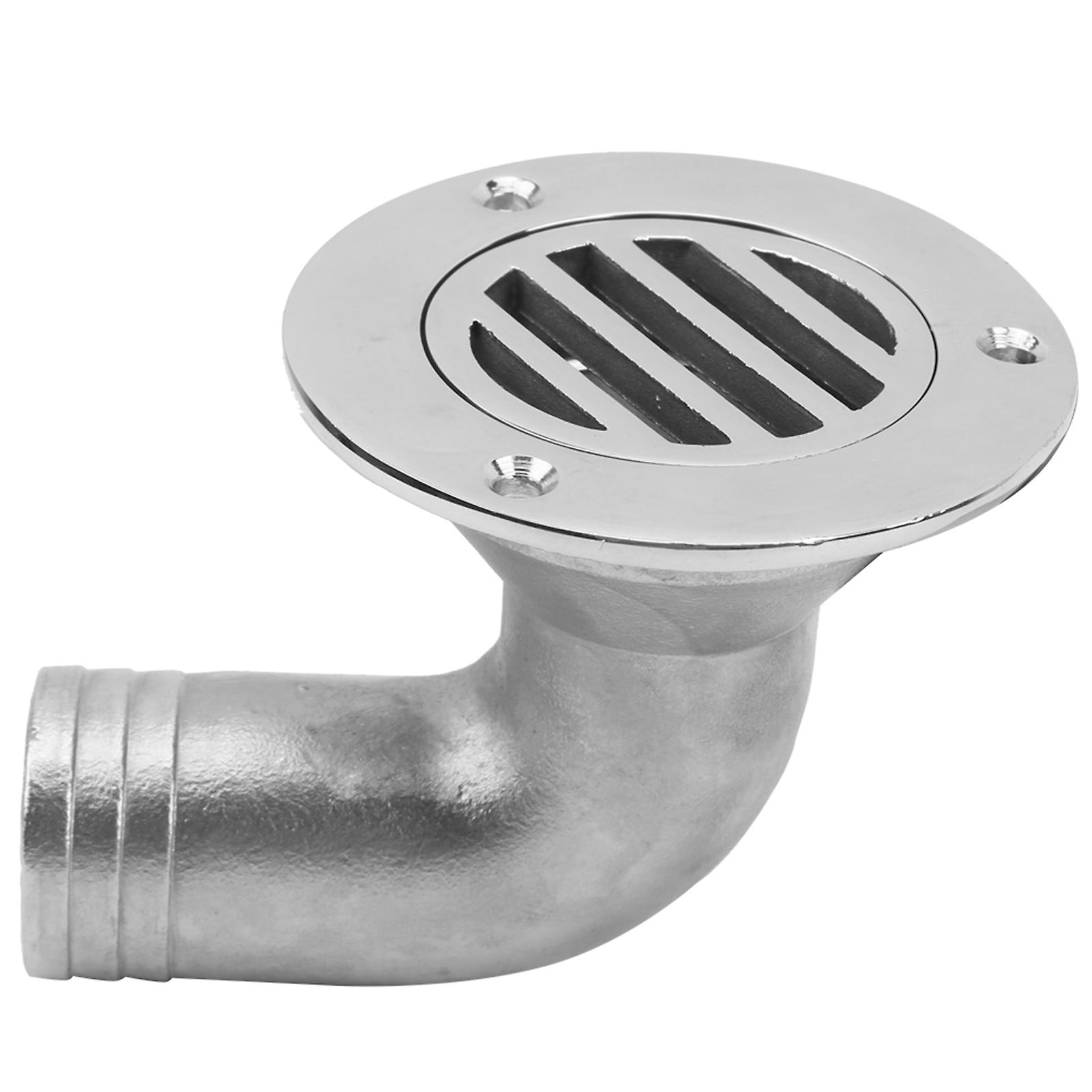 Durable Boat Floor Drain 316 Stainless Steel Marine 90 Degree Boat Floor Deck Water Drain32mm