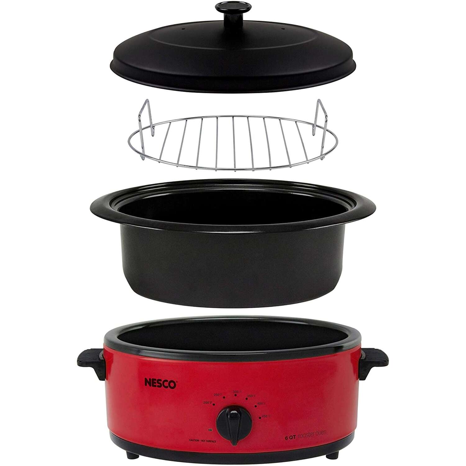 Nesco Red Porcelain 6 qt Roaster Oven 9 in. H X 15 in. W X 16 in. L