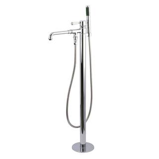 Kingston Brass Paris Single-Handle Floor-Mount Roman Tub Faucet with Hand Shower in Chrome HHKS7031DPL