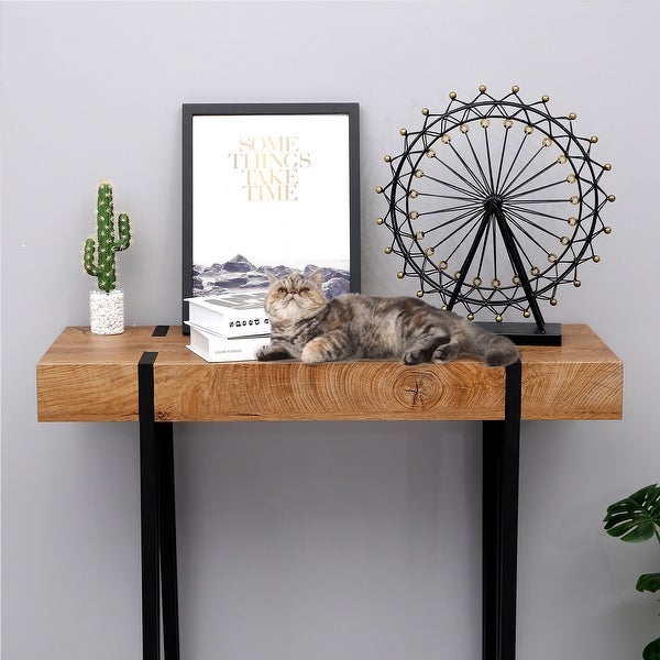 Modern Industrial Narrow Console Table for Entryway Slim Entry Table for Hallway Foyer Living Room Office Sofa