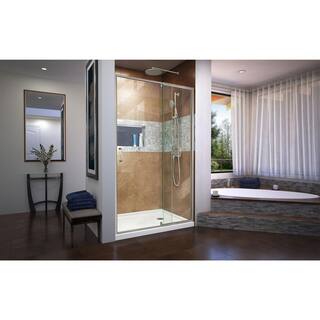 DreamLine Flex 38-42 in. W x 72 in. H Semi-Frameless Pivot Shower Door in Brushed Nickel SHDR-2242720-04