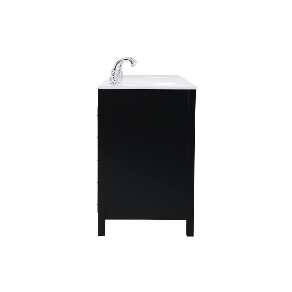 Timeless Home Erin 72 in. W x 22 in. D x 34 in. H Double Bathroom Vanity in Black with Calacatta Quartz TH37672Black