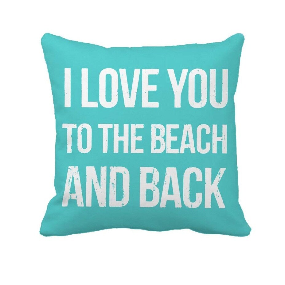 I Love You to The Beach and Back Throw Pillow Case Cushion Cover