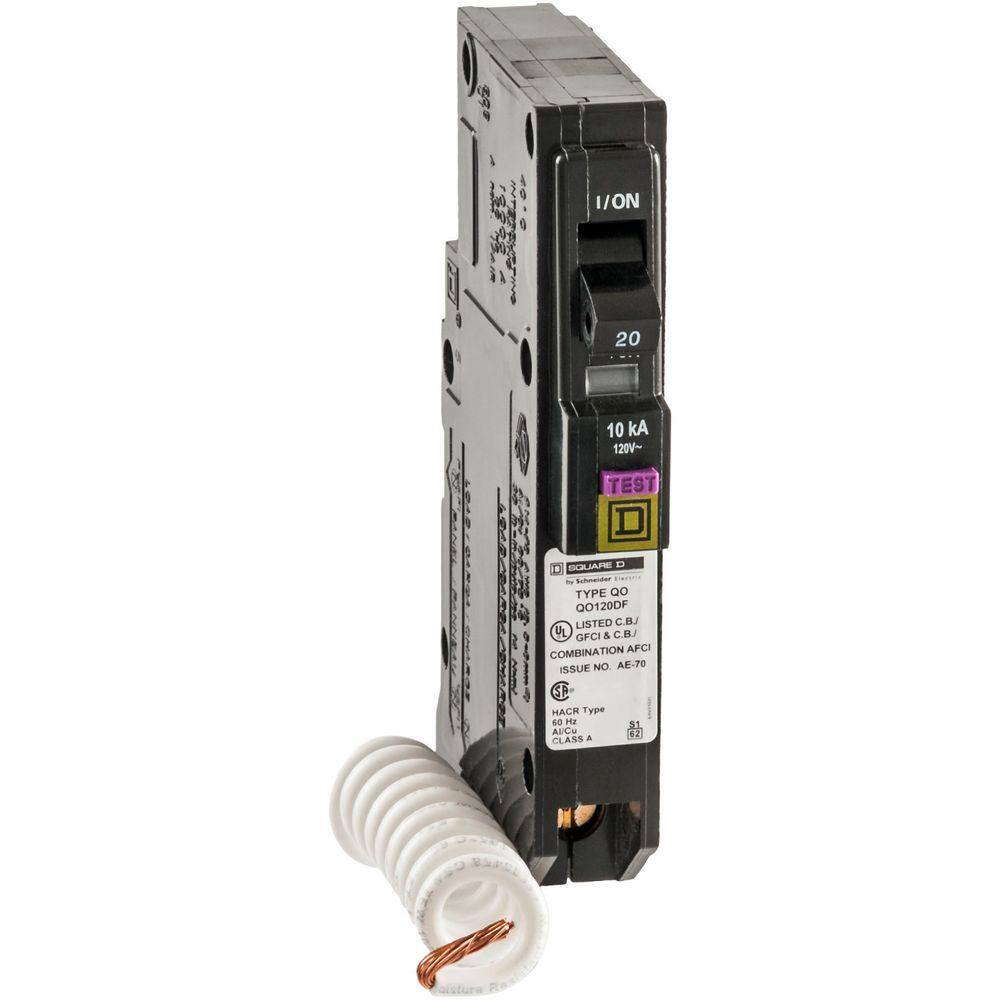 Square D QO 20 Amp Single-Pole Dual Function (CAFCI and GFCI) Circuit Breaker (6-Pack) QO120DFC6