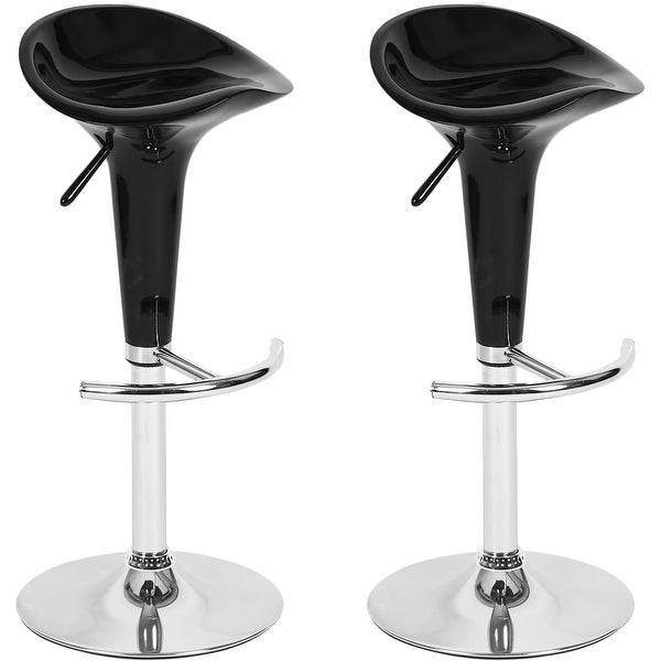 High Gloss Ergonomic Adjustable Swivel BarStools with Footrest