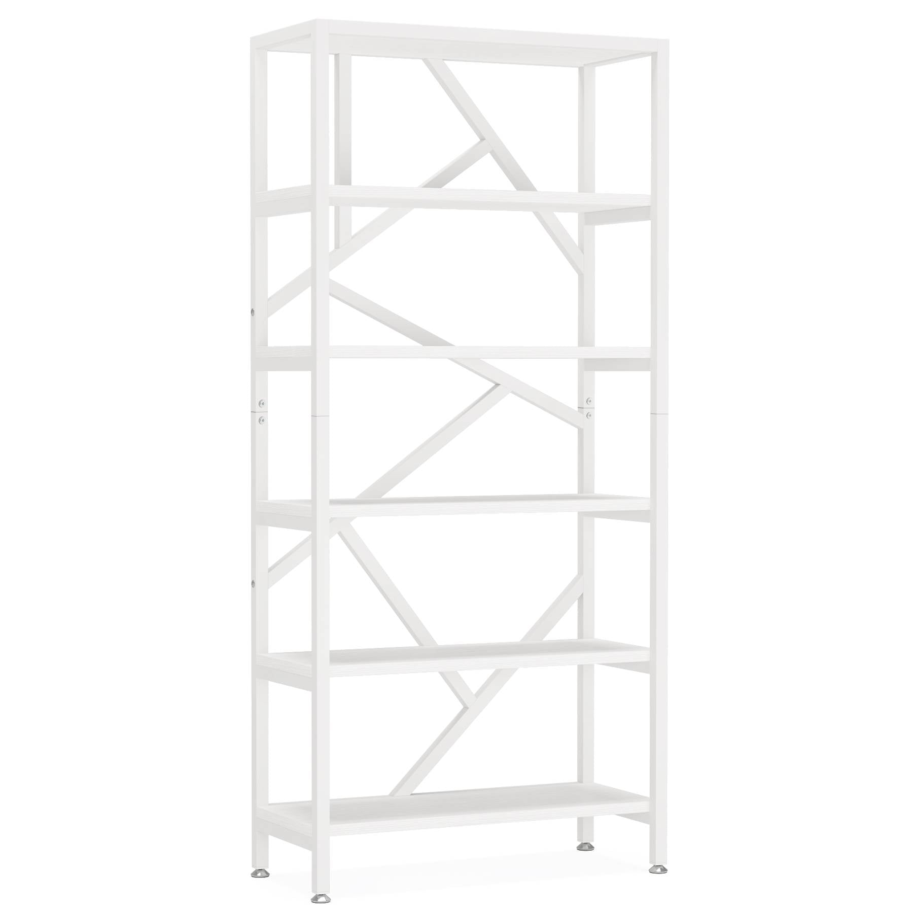 71 Bookshelf, Industrial Etagere Bookcase 6 Shelf Display Rack