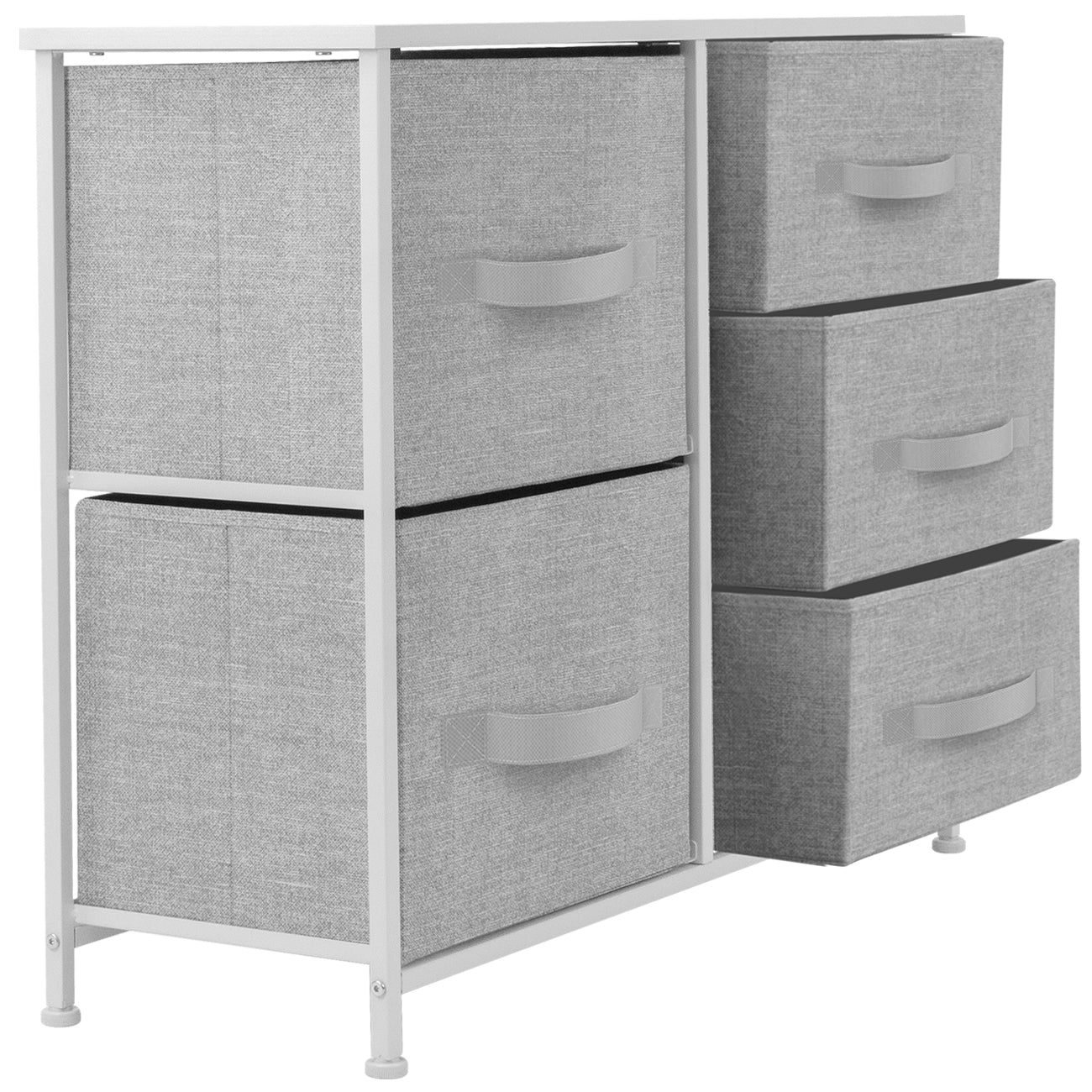 5 Drawers Chest Dresser - White