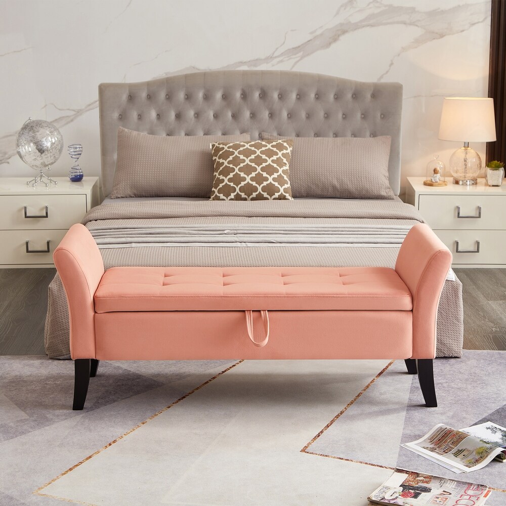 AUKFA Armed Storage Bench for Bedroom Entryway Living Room