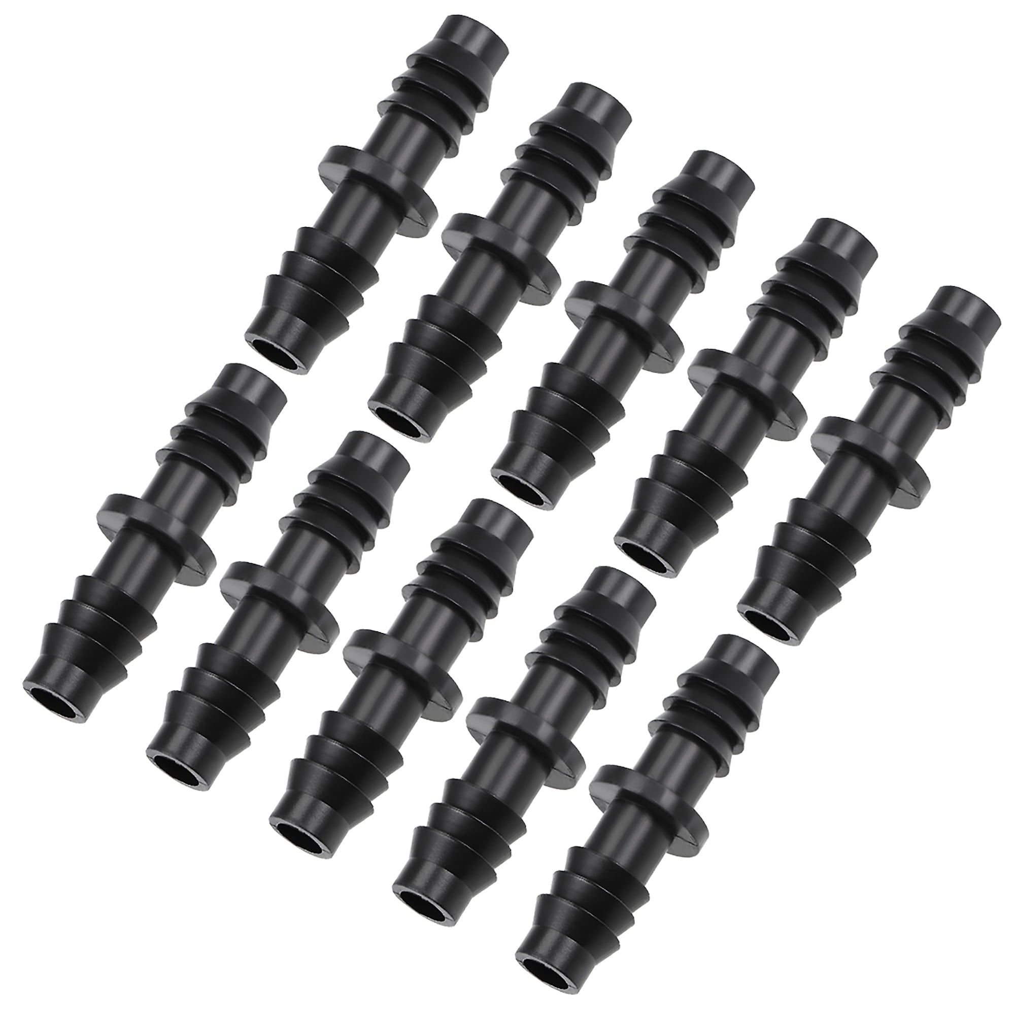 Barb Drip Pipe Connector 8mm Inner Diameter Hose Fitting Straight for Garden Irrigation System， Plastic 20pcs