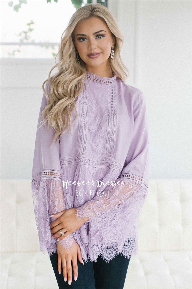 Lavender Full Of Lace Blouse