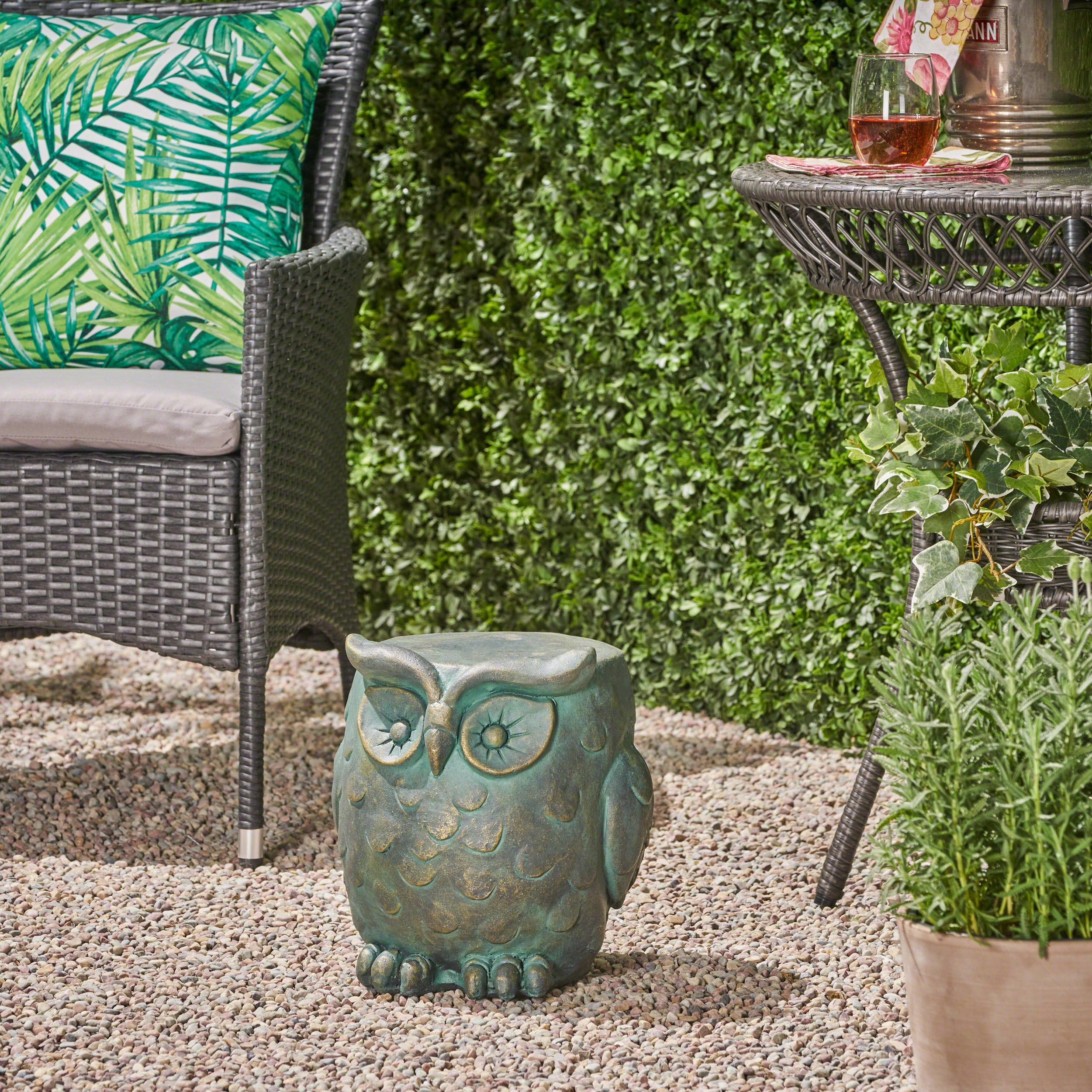 Brock Owl Garden Stool