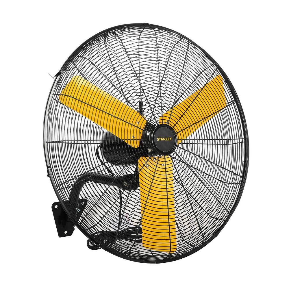 Stanley 24 in. Indoor Yellow High Velocity 3-Speed Switch On Wall Mount Fan ST-24W