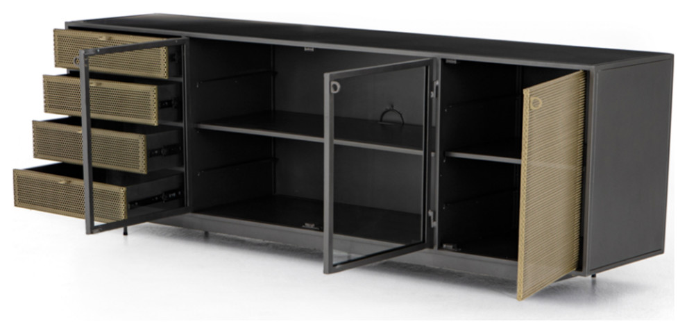 Herman Media Console   Industrial   Entertainment Centers And Tv Stands   by Marco Polo Imports  Houzz