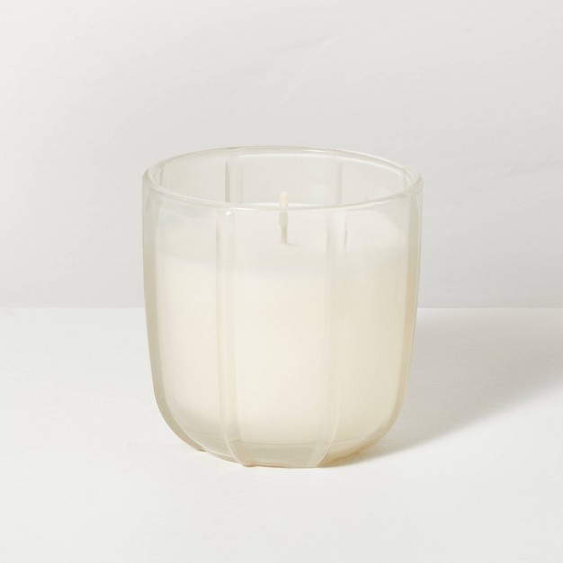 Tinted Glass Lavender amp Birch Ribbed Jar Candle Light Gray With Magnolia