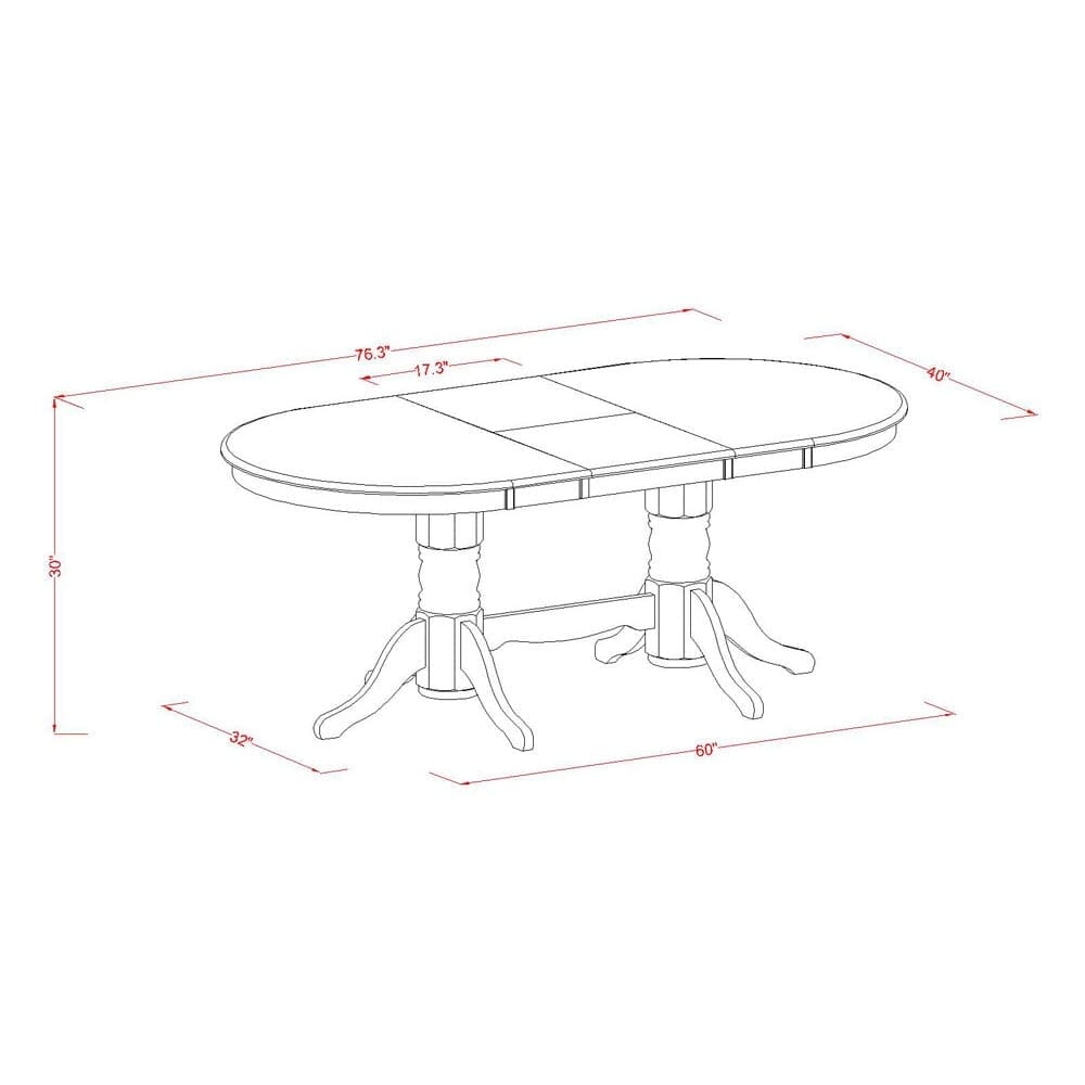 East West Furniture Dining Room Table Set   an Oval Kitchen Table with Butterfly Leaf and Dining Chairs  Espresso(Pieces Option)