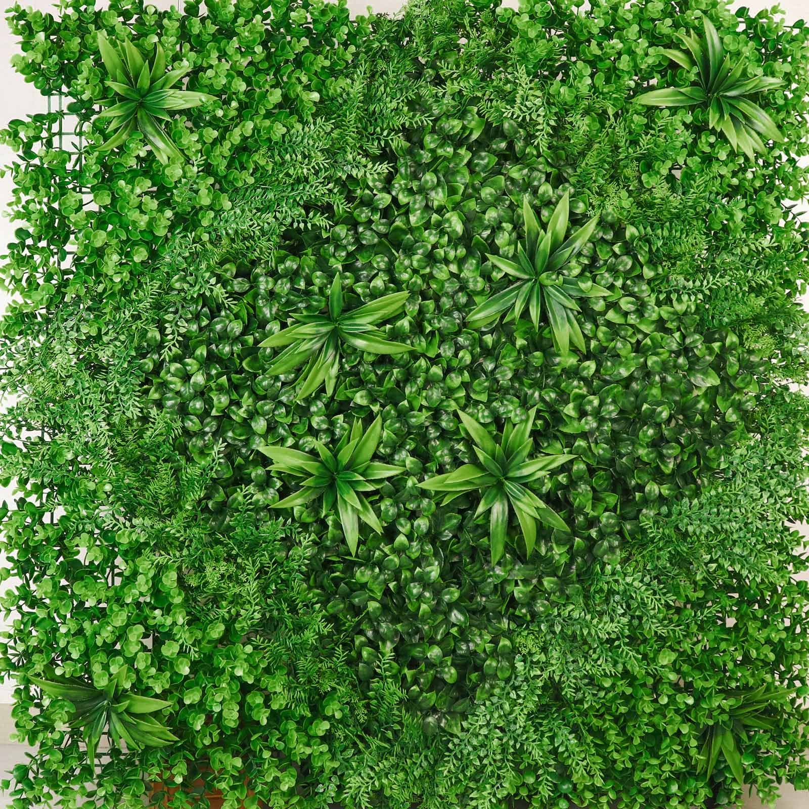 Boxwood/Fern Greenery Garden Wall, Grass Backdrop Mat, Indoor/Outdoor UV Protected Assorted Foliage 4 Artificial Panels 13 Sq. ft.