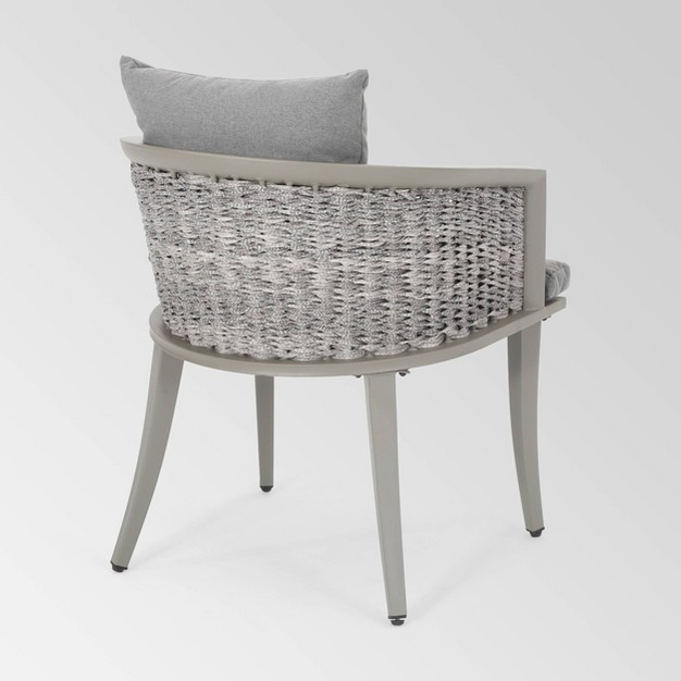 Pebble 3pc Wicker Boho Chat Set Gray Christopher Knight Home