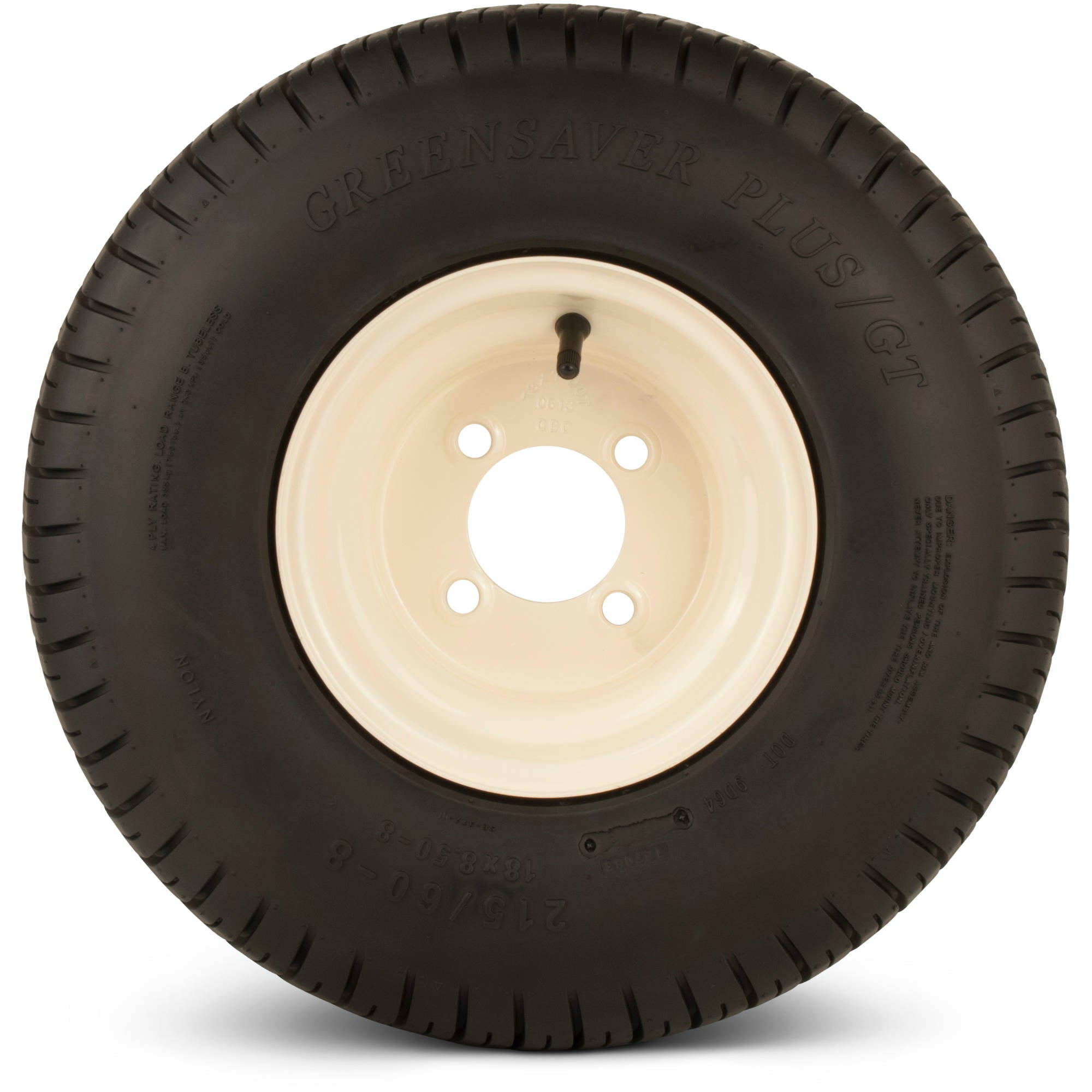 Greenball Greensaver Plus GT 215/60-8 4 PR Golf Cart Tire and Wheel 4 lug Almond Color Wheel