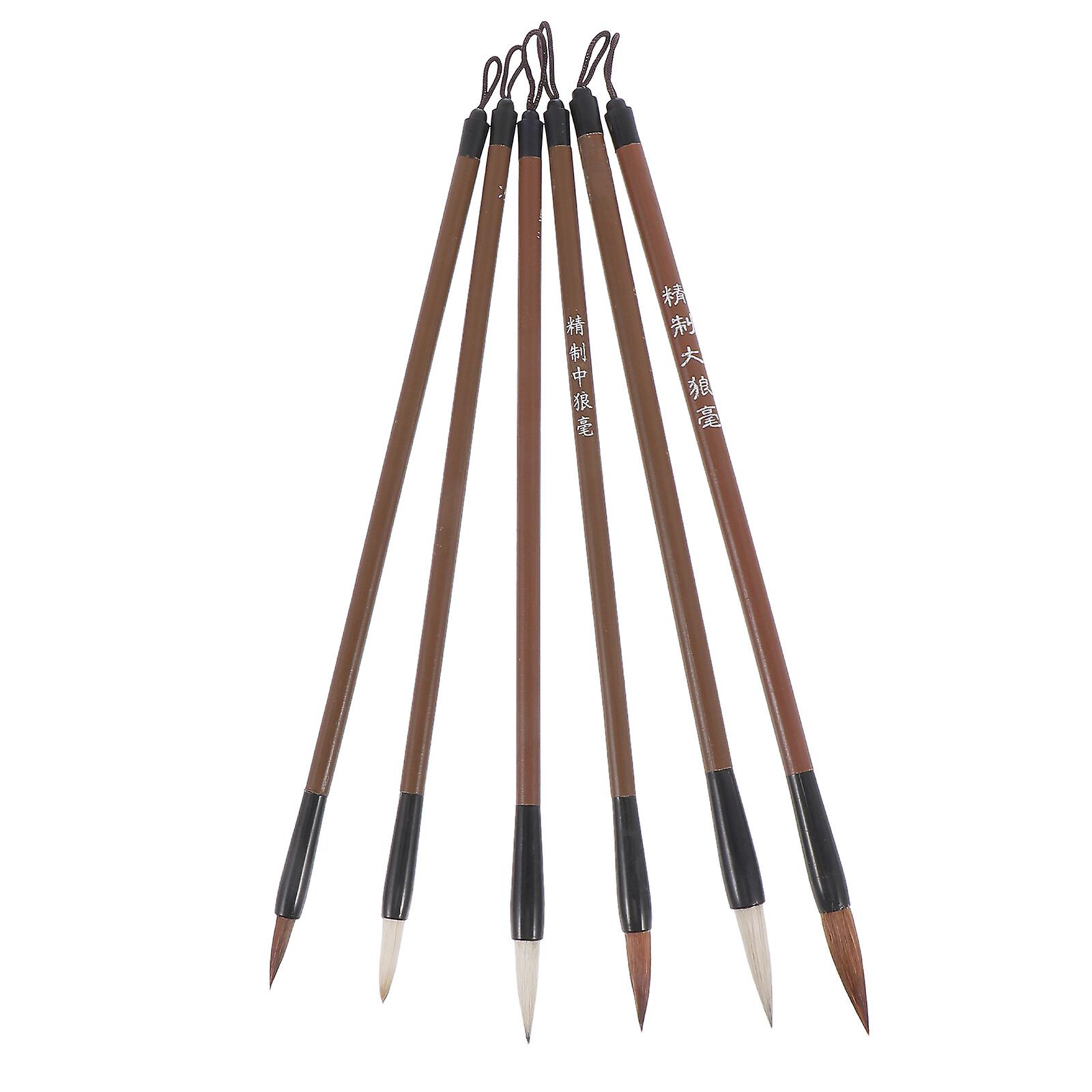 6pcs Painting Calligraphy Practice Brush Pen Calligraphy Training Students Brush