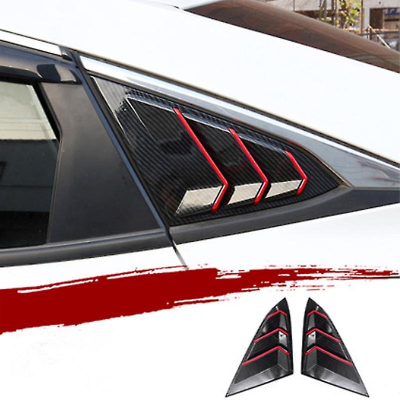 Rear Window Triangular Carbon Fiber With Red Line For 10th 2017 2018 2019 Window Blinds Triangular