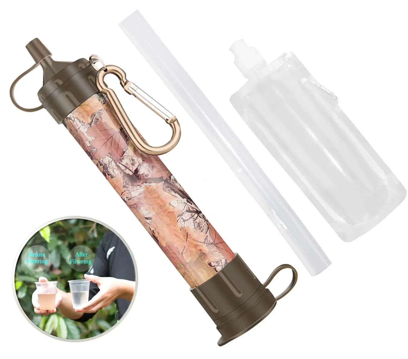 EPA passed Outdoor Camping Hiking Portable Emergency Survival Personal Water Filter Straw