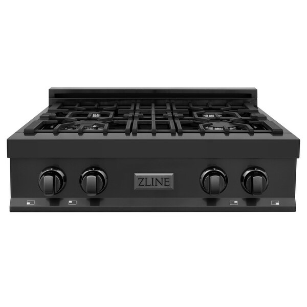 ZLINE Porcelain Gas Stovetop in Black Stainless with Gas Burners