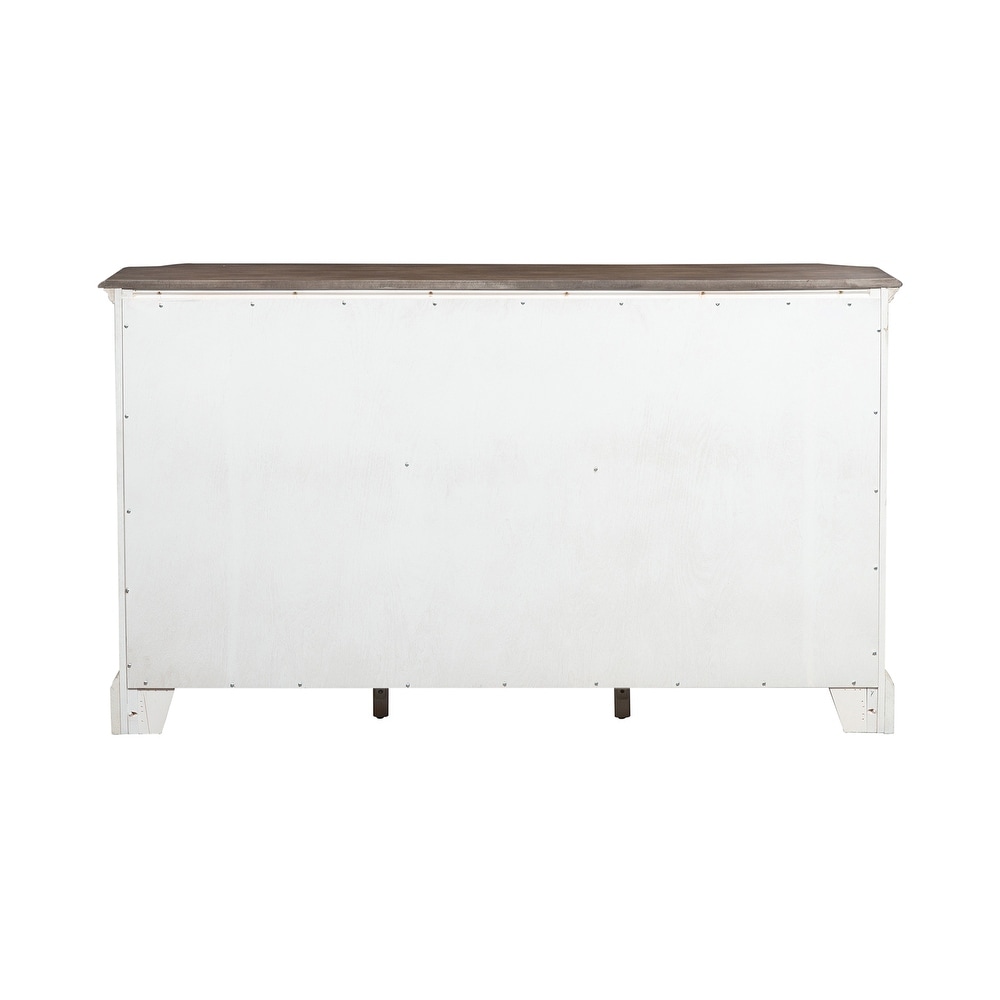 Abbey Road Porcelain White Churchill Brown Buffet