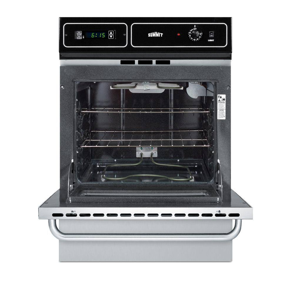 Summit Appliance 24 in. Single Electric Wall Oven in Stainless Steel TEM721BKW