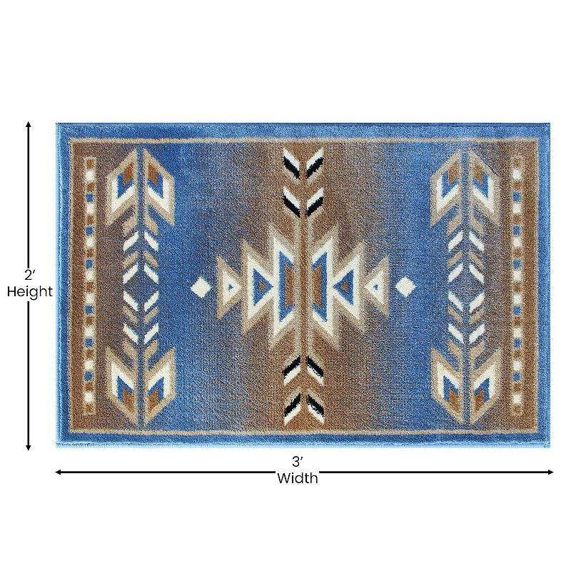 Masada Rugs Masada Rugs Southwest 2'x3' Native American Area Rug in Blue