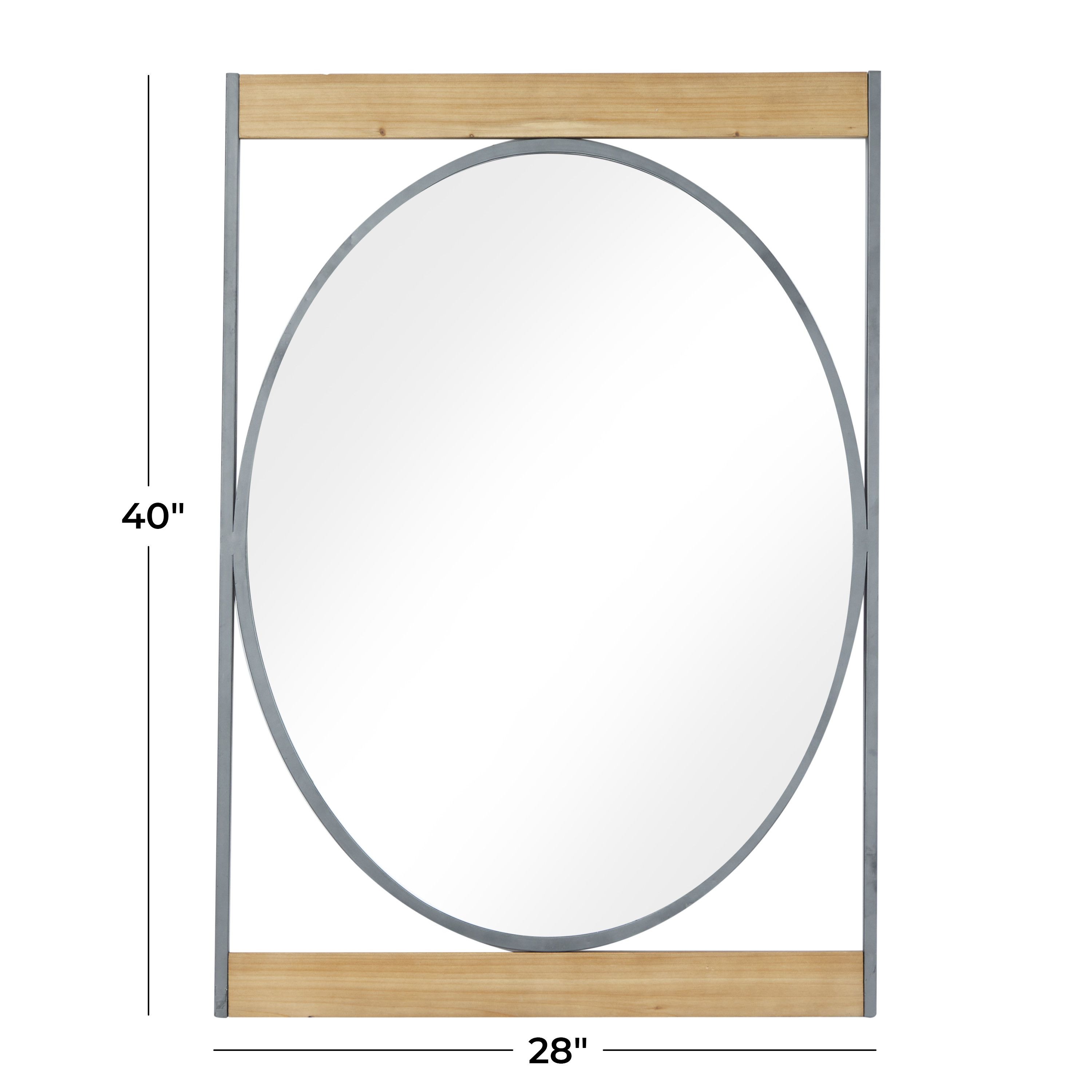 Brown Iron Industrial Wall Mirror 40 x 28 x 2