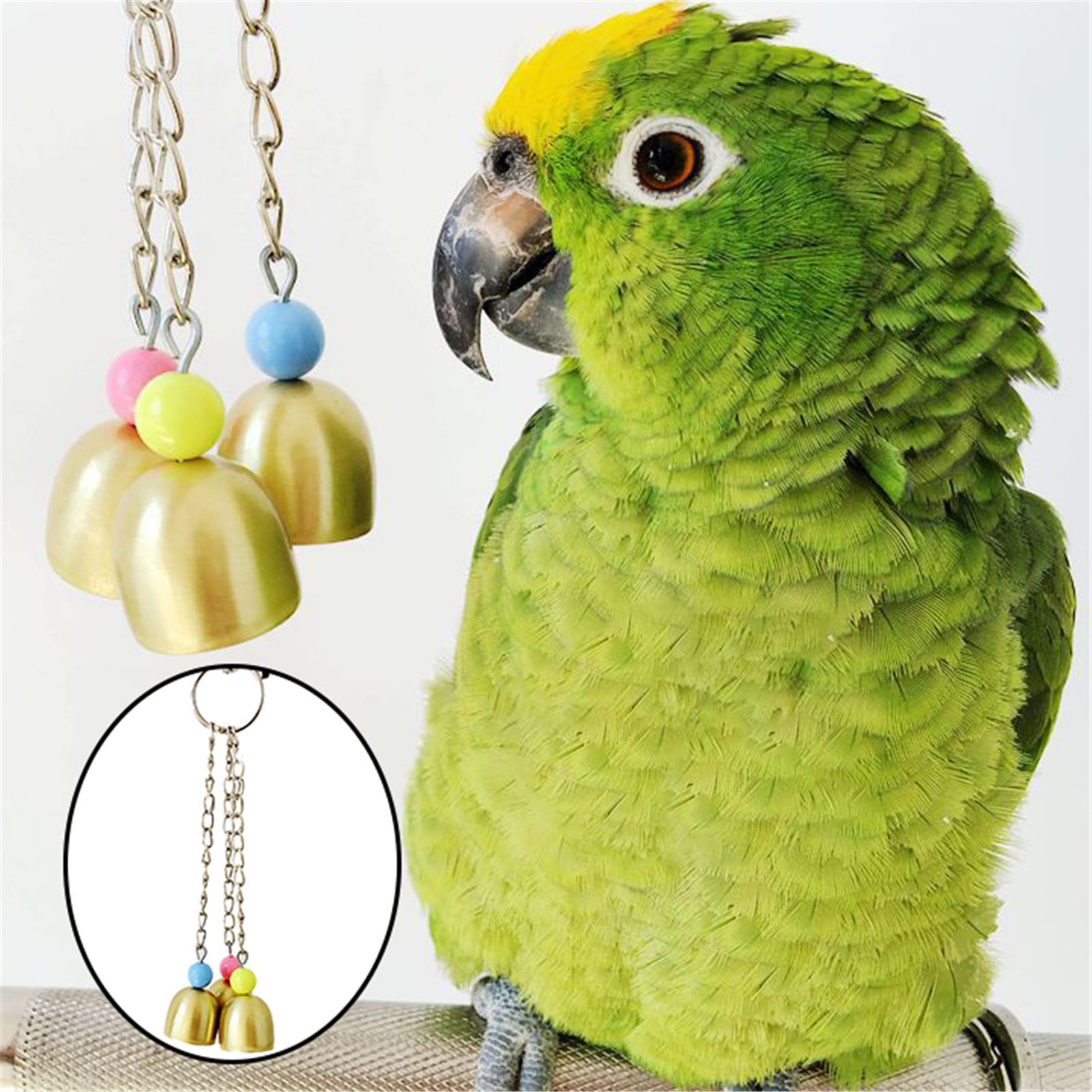 ociviesr Bird B^ite Pet Bells Toy Parrot African Greys Budgie Parakeet Cockatiel Parakeet Lovebird Cage Hanging Toy