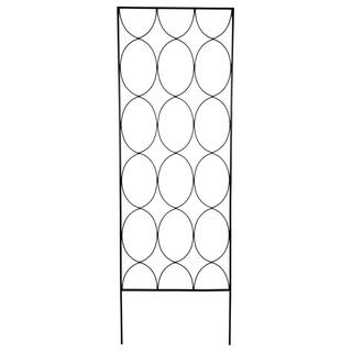 Vigoro 72 in. Black Metal Geometric Trellis 861189VG