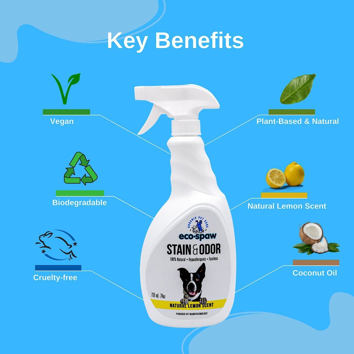 EcoSpaw Stain and Odor Natural Lemon Scent Dog Cleaner