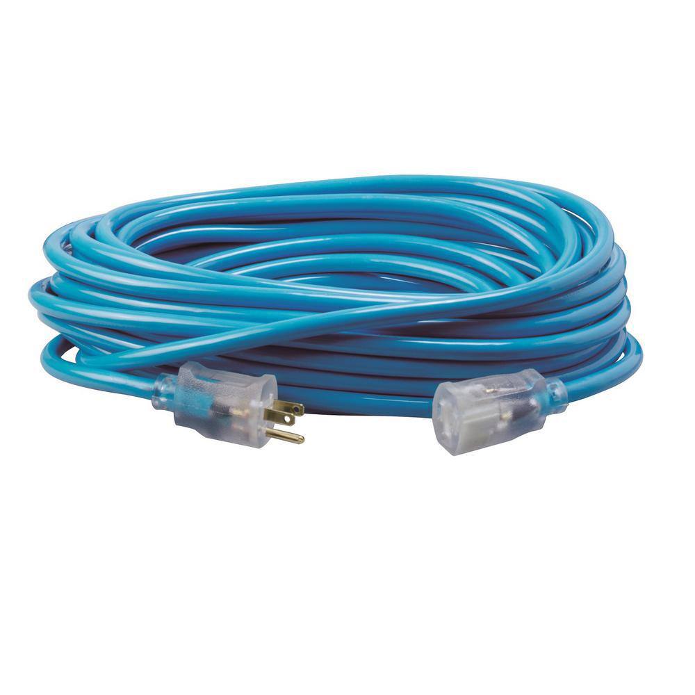 Southwire 50 ft. 123 SJTW Hi-VisibilityLow-Temp Outdoor Heavy-Duty Extension Cord with Power Light Plug 2568SW0006