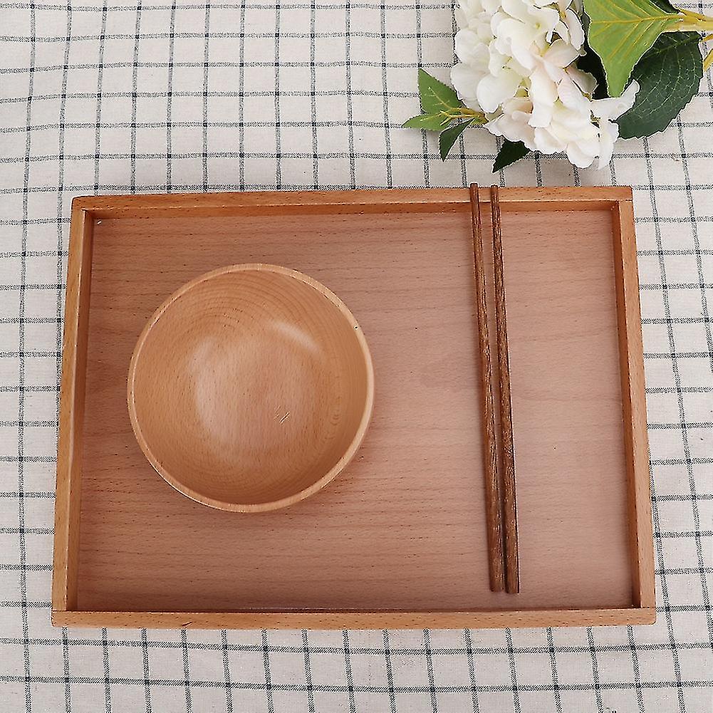 Rectangle Wooden Tea Cup Tray Coffee Plate Holder Snack Serving Tableware Storage Tray