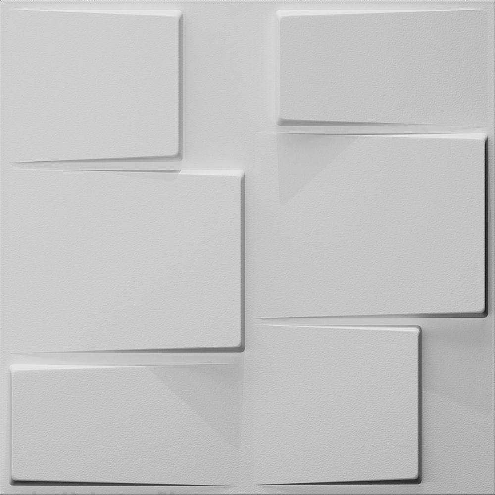 Dundee Deco Falkirk Fifer 20 in. x 20 in. Paintable Off White Geometric Steps Fiber Decorative Wall Paneling (10-Pack) JN-FB-HD-P2116-10