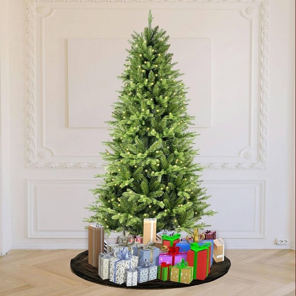 6.5ft Artificial Christmas Tree with 1791 Branch Tips and 450 BiColour LED Lights，PEandPVC with Metal Stand，Easy Assembly