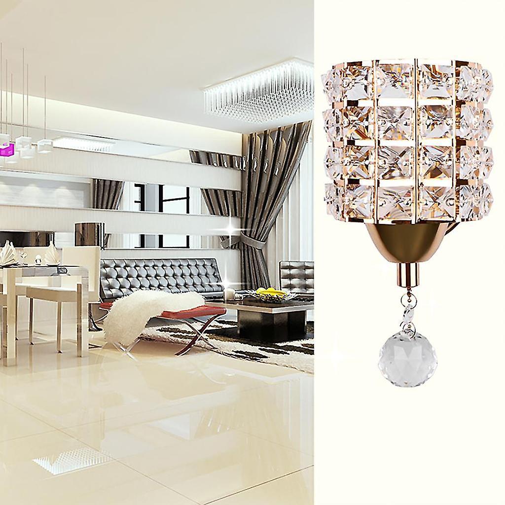 2x Crystal Wall Lamp Fixture Sconces Pendent Light E26/e27 Stairs Golden